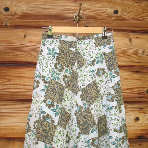 Blue Cream Patchwork Maxi Skirt - Picture 9 of 10